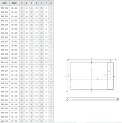 Shower 90x120 Drop Dikdörtgen Flat Duş Teknesi (h:5 cm)