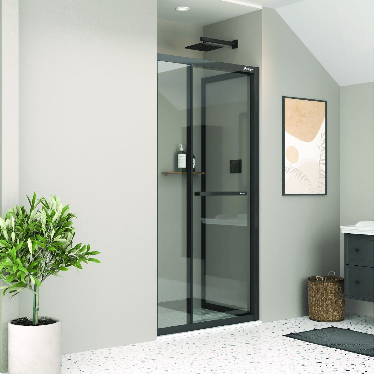 Shower Omen 80x100 İki Duvar Arası İçe Katlanır Kabin