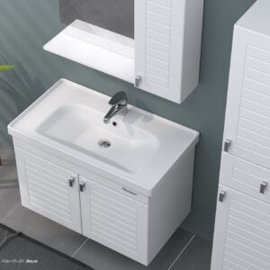 Shower Alder 80 cm Banyo Dolabı Boy Dolapsız - Beyaz