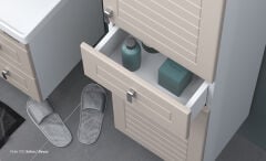 Shower Alder 100 cm Banyo Dolabı Boy Dolaplı - Sahra/Beyaz