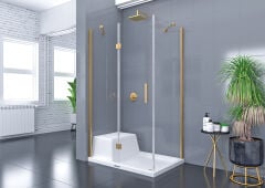 Shower Place 70x90 1 Sabit 1 Açılır Yan Panelli Nokta Menteşeli Kabin