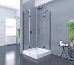 Shower Place 80x80 2 Sabit 2 Açılır Kare Tekne Üzeri Kabin
