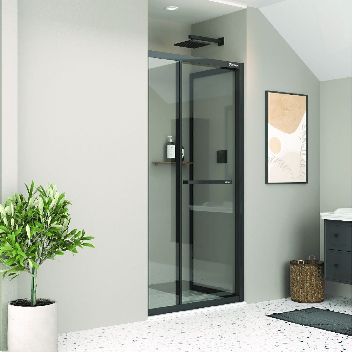 Shower Omen 100x120 İki Duvar Arası İçe Katlanır Kabin