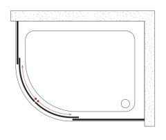 Shower Boss 80x150 2 Sabit 2 Açılır Asimetrik Tekne Üzeri Kabin
