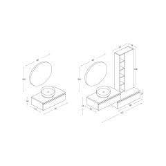 Shower Nil 80 cm Banyo Dolabı
