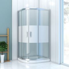 Shower Boss 90x130 2 Sabit 2 Açılır Asimetrik Tekne Üzeri Kabin