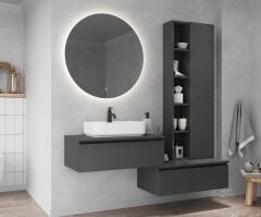 Shower Nil 80 cm Banyo Dolabı Alt Modüllü - Antrasit