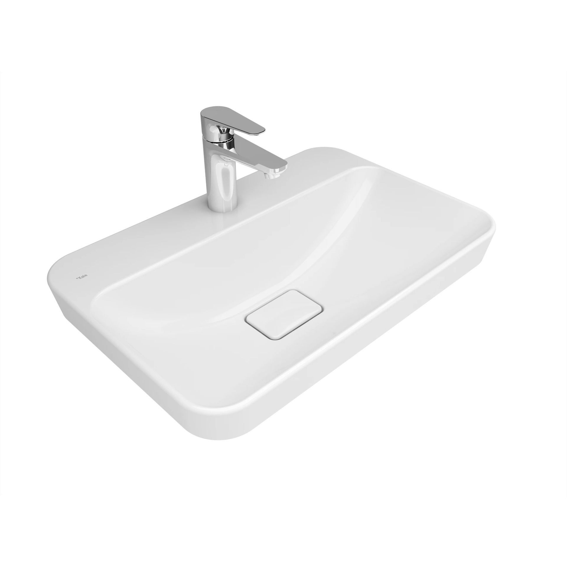 Kale Zero 2.0 Yarı Gömme Dikdörtgen Lavabo Mat Beyaz 60X40 Cm