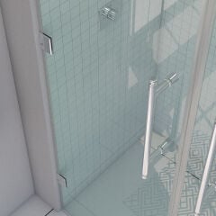 Shower Maxi 120 cm 1 Sabit 1 Açılır İki Duvar Arası Nokta Menteşeli Kabin