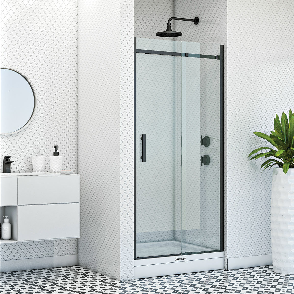 Shower Merkür 130 cm İki Duvar Arası Duş Kabini