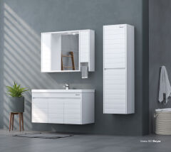 Shower Vesta 100 cm Banyo Dolabı Boy Dolaplı - Beyaz