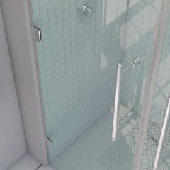Shower Maxi 100 cm 2 Sabit 1 Açılır İki Duvar Arası Nokta Menteşeli Kabin