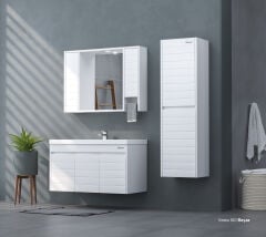 Shower Vesta 100 cm Banyo Dolabı Boy Dolapsız - Beyaz