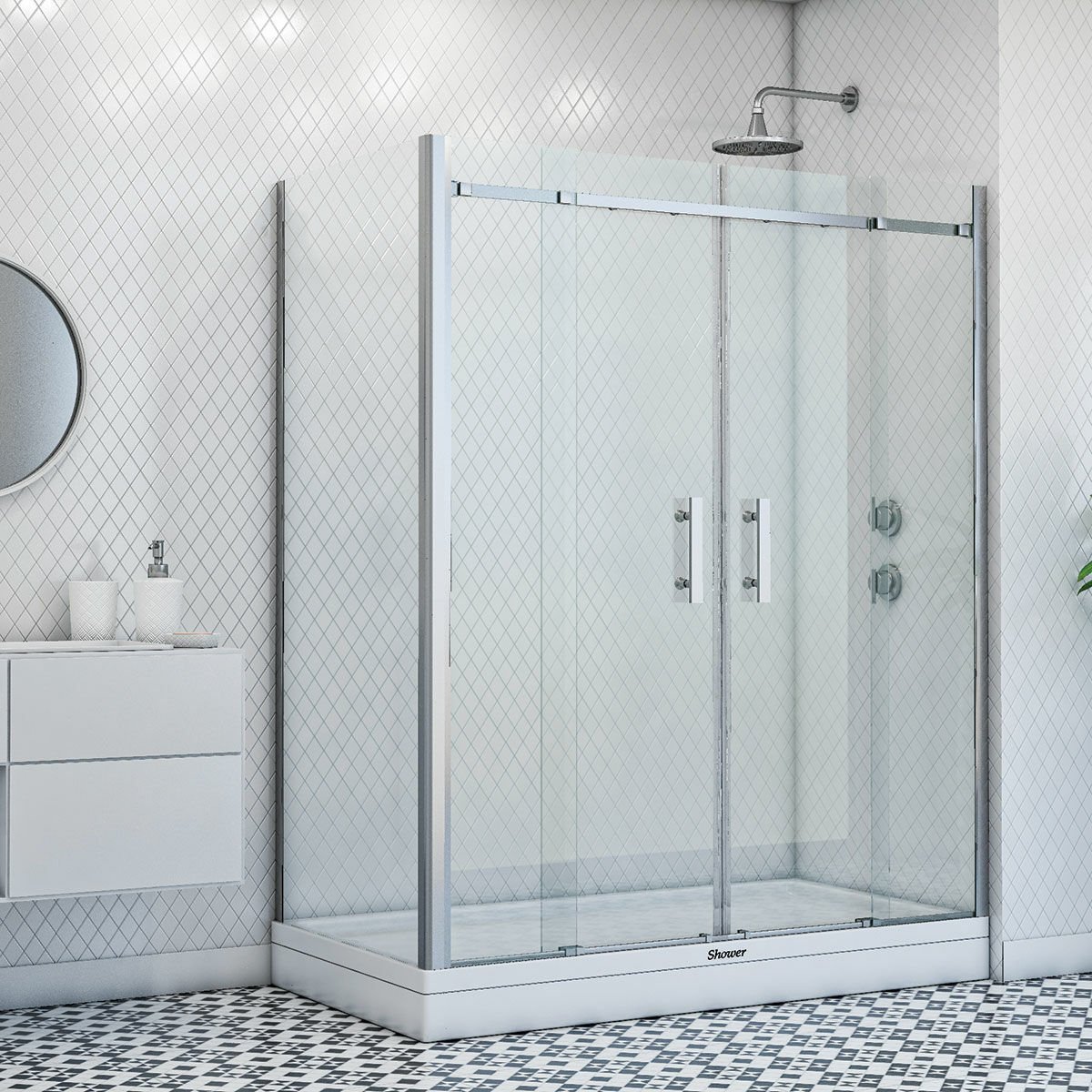 Shower Merkür 70x130 Yan Panelli Duş Kabini