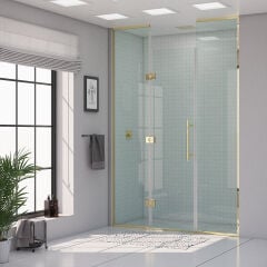 Shower Maxi 130 cm 2 Sabit 1 Açılır İki Duvar Arası Nokta Menteşeli Kabin