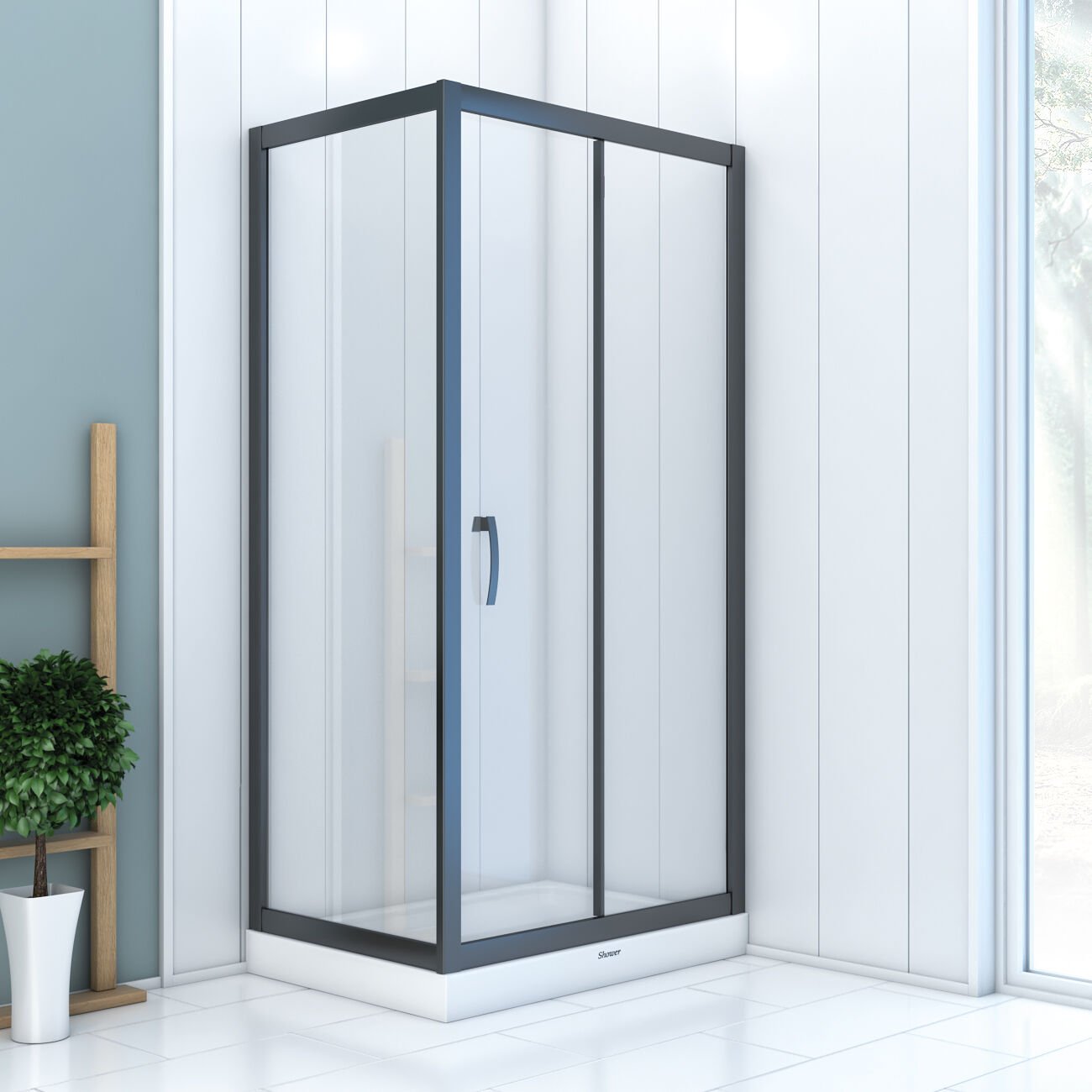 Shower Boss 90x180 1 Sabit 1 Açılır Yan Panelli Tekne Üzeri Kabin