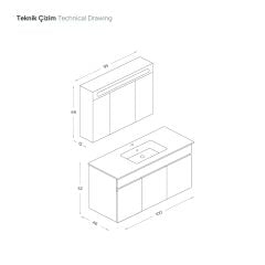 Shower Sitella 100 cm Banyo Dolabı Shower Kırmızı