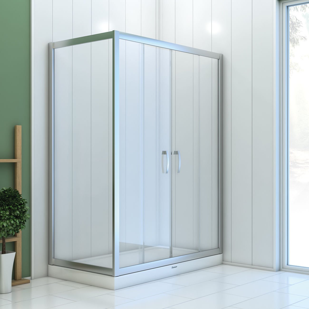 Shower Boss 80x150 2 Sabit 2 Açılır Yan Panelli Tekne Üzeri Kabin