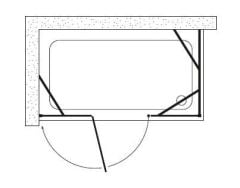 Shower Place 70x140 2 Sabit 1 Açılır Yan Panelli Nokta Menteşeli Kabin
