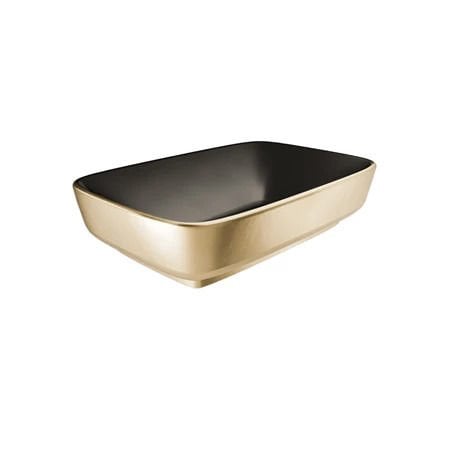 Kale Dove 2.0 Dikdörtgen Çanak Lavabo Mat Siyah-Altın 60X40
