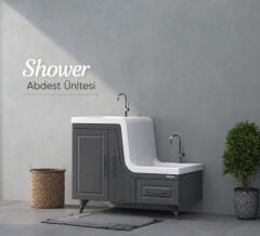 Shower Ceylin 105 cm Abdest Ünitesi Antrasit