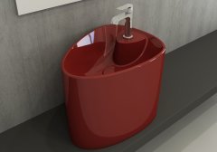 Bocchi | Etna Yarım Monoblok Lavabo Parlak Kırmızı