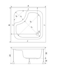 Shower Mina 100x100 Kare Oturmalı Mini Küvet