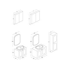 Shower Mira 80 cm Banyo Dolabı