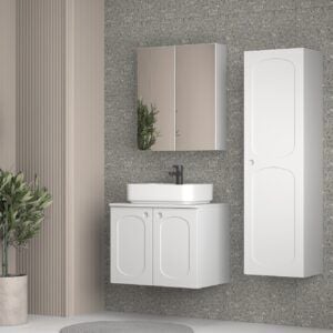 Shower Mira 80 cm Banyo Dolabı Boy Dolapsız - Beyaz