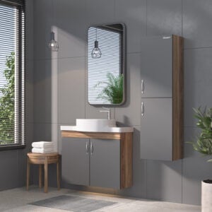 Shower Özgün 65 cm Banyo Dolabı Boy Dolaplı - Antrasit/Hazar