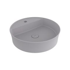 Bocchi Sottile Slim Line Yuvarlak Batarya Banklı Lavabo 45 cm Mat Gri