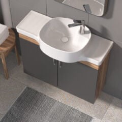 Shower Özgün 100 cm Banyo Dolabı Boy Dolapsız - Antrasit/Hazar