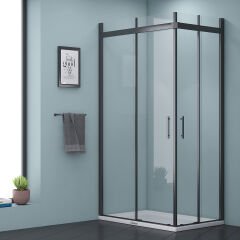 Shower Uranüs 100x120 Köşe Girişli Tekne Üzeri Dikdörtgen Duş Kabini