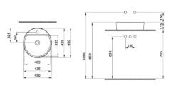 Bocchi Sottile Slim Line Yuvarlak Batarya Banklı Lavabo 45 cm Mat Yeşil