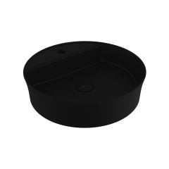 Bocchi Sottile Slim Line Yuvarlak Batarya Banklı Lavabo 45 cm Mat Siyah