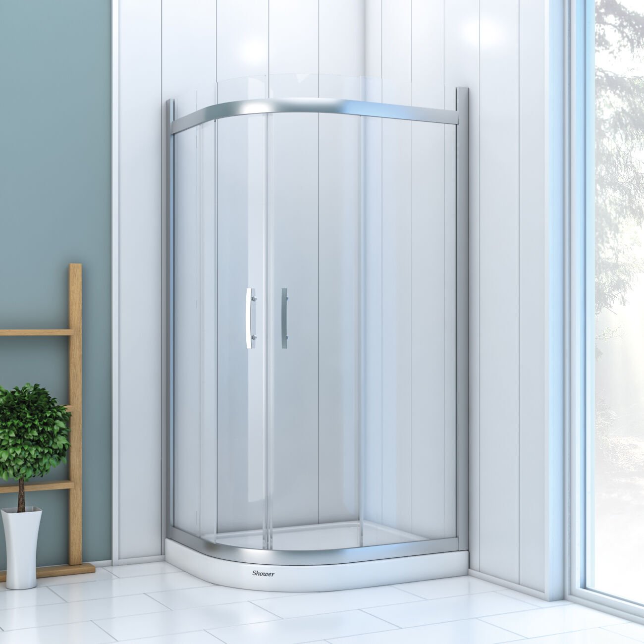 Shower Icon 90x140 2 Sabit 2 Çalışır Asimetrik Tekne Üzeri Kabin