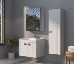 Shower Mertaş 80 cm Banyo Dolabı Boy Dolaplı - Beyaz