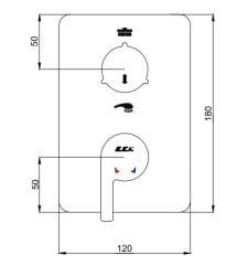 E.C.A. | ICON ANKASTRE BANYO/DUŞ BATARYASI SIVA ÜSTÜ GRUBU – 2 YOLLU