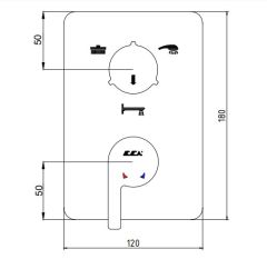 E.C.A. | ICON ANKASTRE BANYO BATARYASI SIVA ÜSTÜ GRUBU – 3 YOLLU