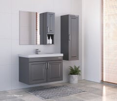 Shower Loren 60 cm Banyo Dolabı Boy Dolaplı - Antrasit