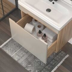 Shower Milano Plus 50 cm Banyo Dolabı Boy Dolaplı - Sahra/Legnano