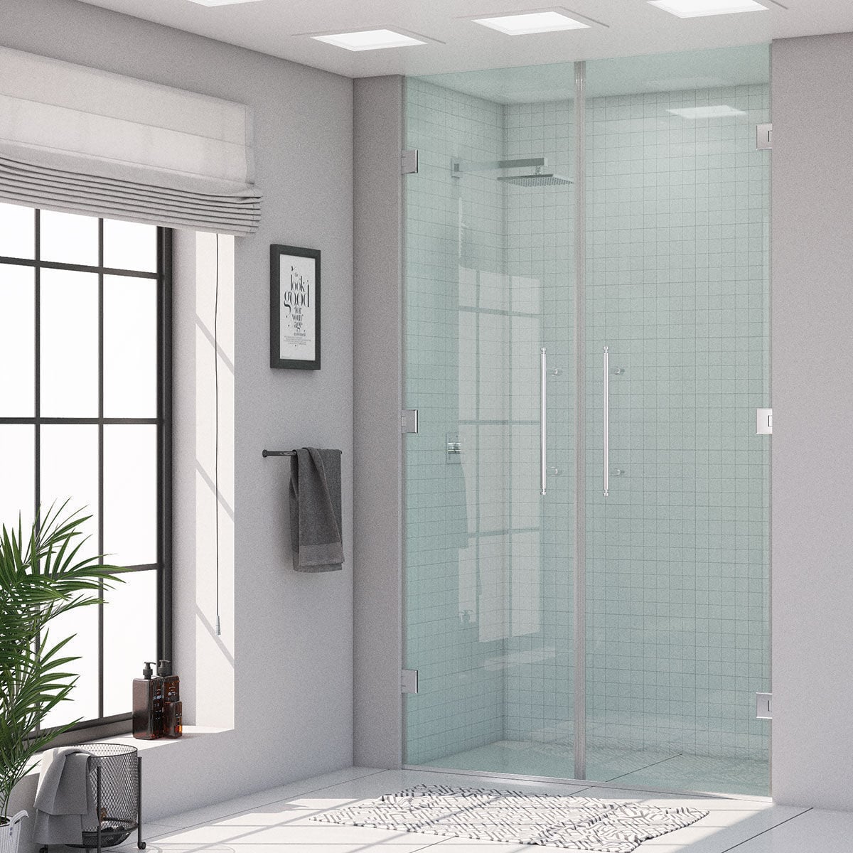 Shower Maxi 130 cm 2 Açılır İki Duvar Arası Nokta Menteşeli Kabin