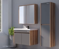 Shower Cool 60 cm Banyo Dolabı Boy Dolaplı - Antrasit/Hazar