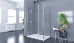 Shower Place 100x140 2 Sabit 1 Açılır Yan Panelli Nokta Menteşeli Kabin