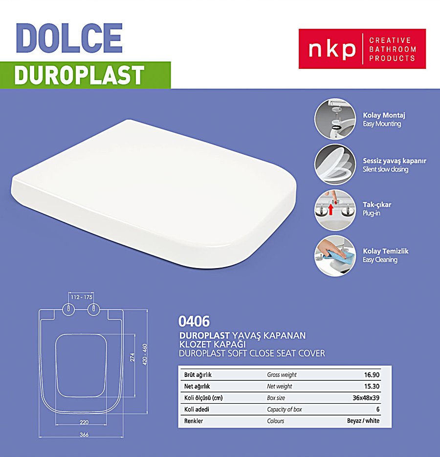 NKP | DOLCE YAVAŞ KAPANAN KAPAK