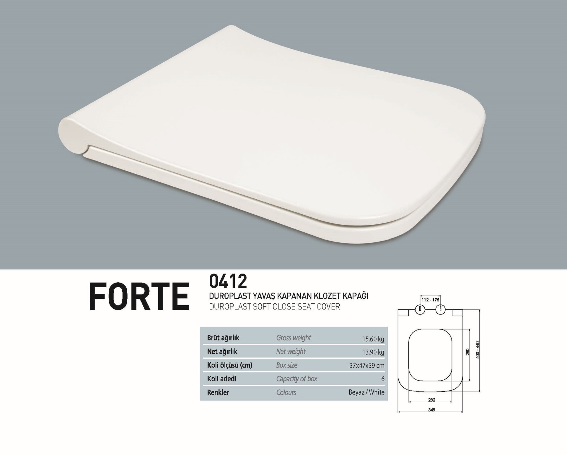 NKP | FORTE YAVAŞ KAPANAN KAPAK (Ege Tyana Uyumludur)