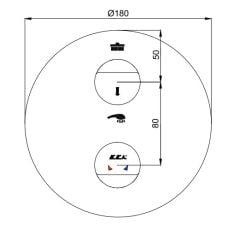 E.C.A. | MYRA ANKASTRE BANYO BATARYASI SIVA ÜSTÜ GRUBU - 3 YOLLU