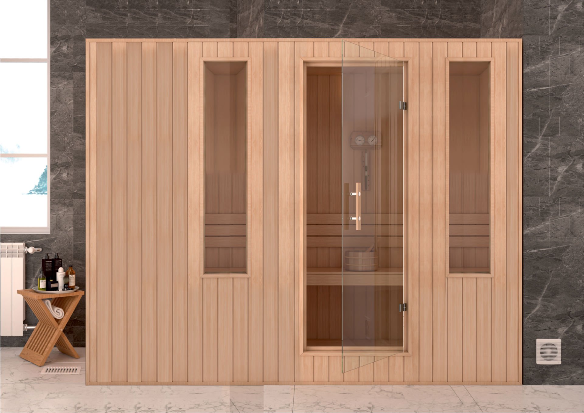 Shower Trine Ev Tipi Sauna