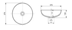 Bocchi Sottile Slim Line Yuvarlak 38 cm Lavabo Mat Kaşmir