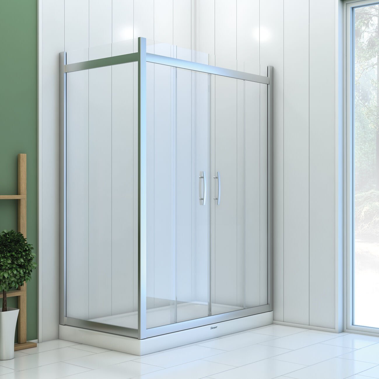 Shower Icon 100x140 2 Sabit 2 Çalışır Yan Panelli Tekne Üzeri Kabin